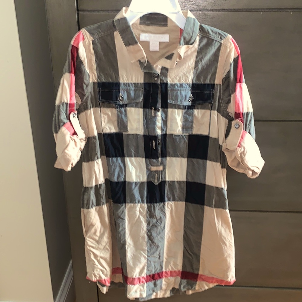 Burberry girls novacheck shirt dress 6Y